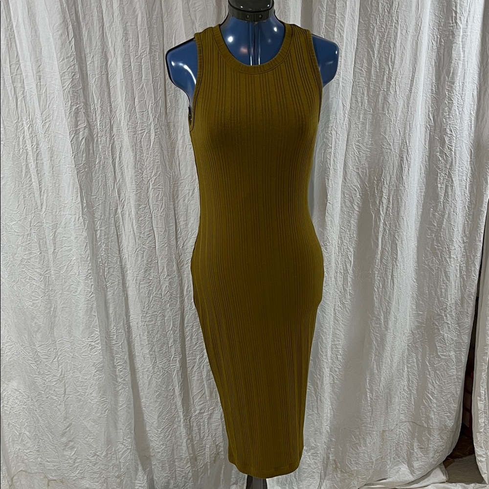 Nine West Mustard Midi Dress